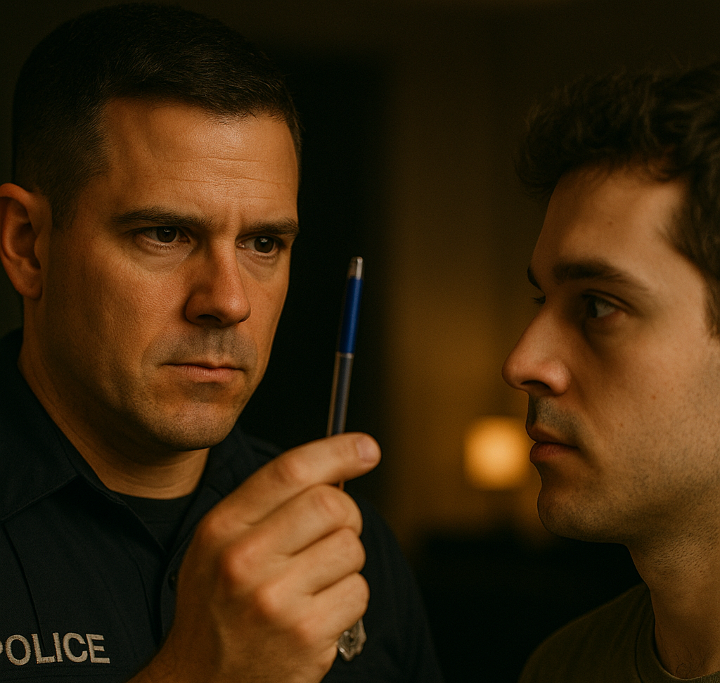 Officer performing the HGN test